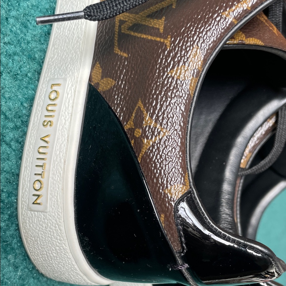 Louis Vuitton Black and Brown Monogram Sneakers - Picture 7 of 8